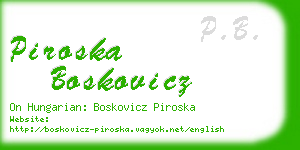 piroska boskovicz business card